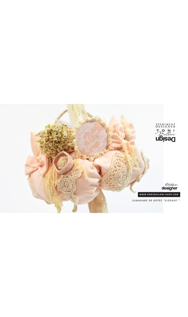 Lumanare botez pentru fetite cu flori uscate, 65x4 cm, Romantico  11